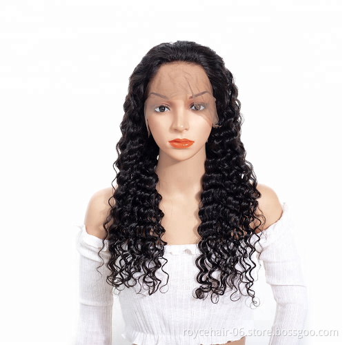 Aliexpress Cheap Brazilian Remy Hair Human Lace Front Wigs Pre Plucked 150% Density Deep Wave Curly Wig With Baby Hair